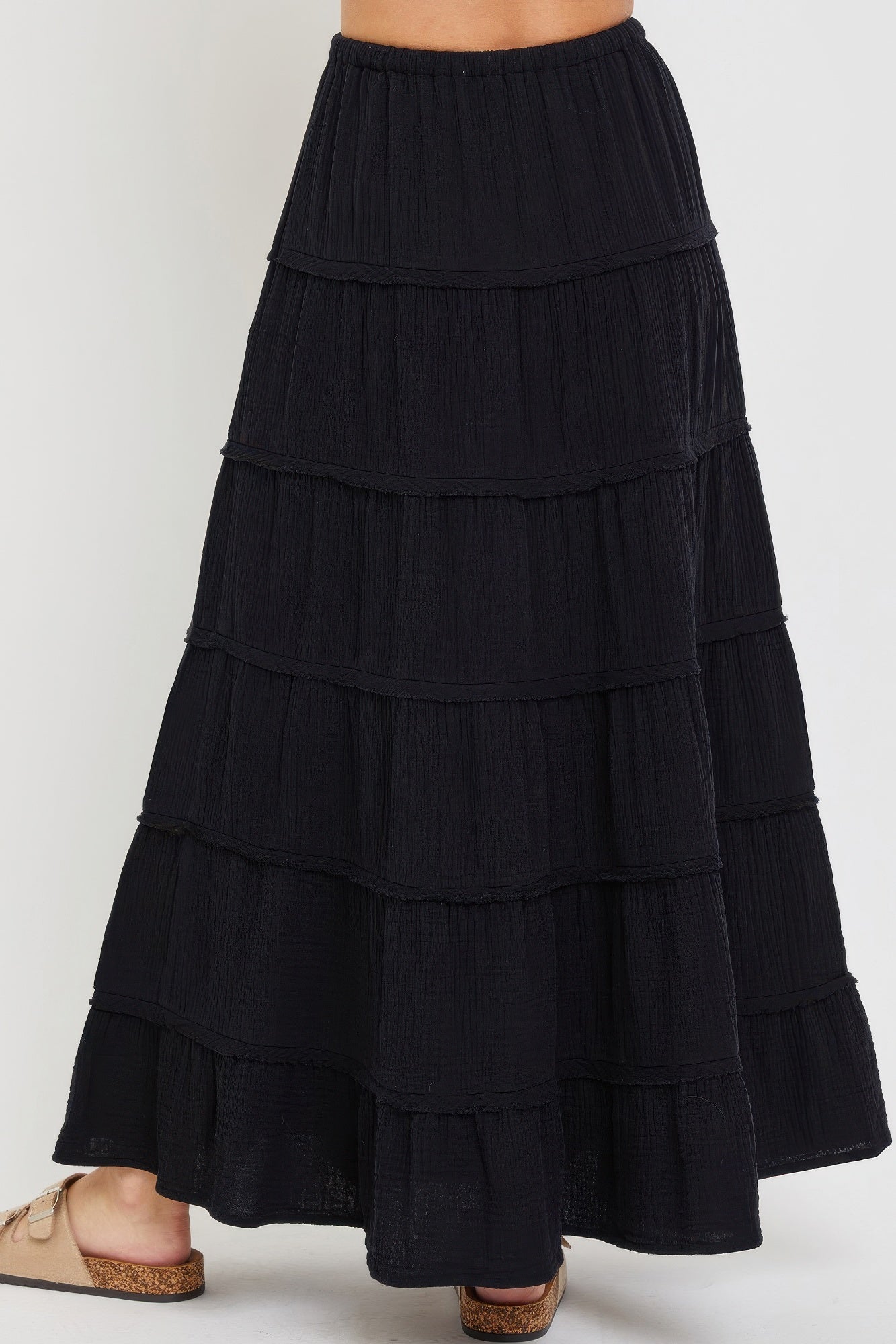 Cotton Gauze Tiered Maxi Skirt -