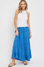 Cotton Gauze Tiered Maxi Skirt -