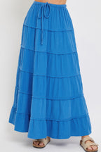 Cotton Gauze Tiered Maxi Skirt -