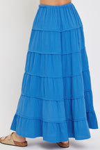 Cotton Gauze Tiered Maxi Skirt -
