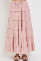 Cotton Gauze Tiered Maxi Skirt -