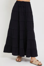 Cotton Gauze Tiered Maxi Skirt -