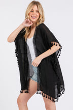 Crochet Tassel Trim Cover Up -