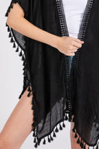 Crochet Tassel Trim Cover Up -