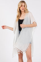 Crochet Tassel Trim Cover Up -
