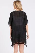 Crochet Tassel Trim Cover Up -