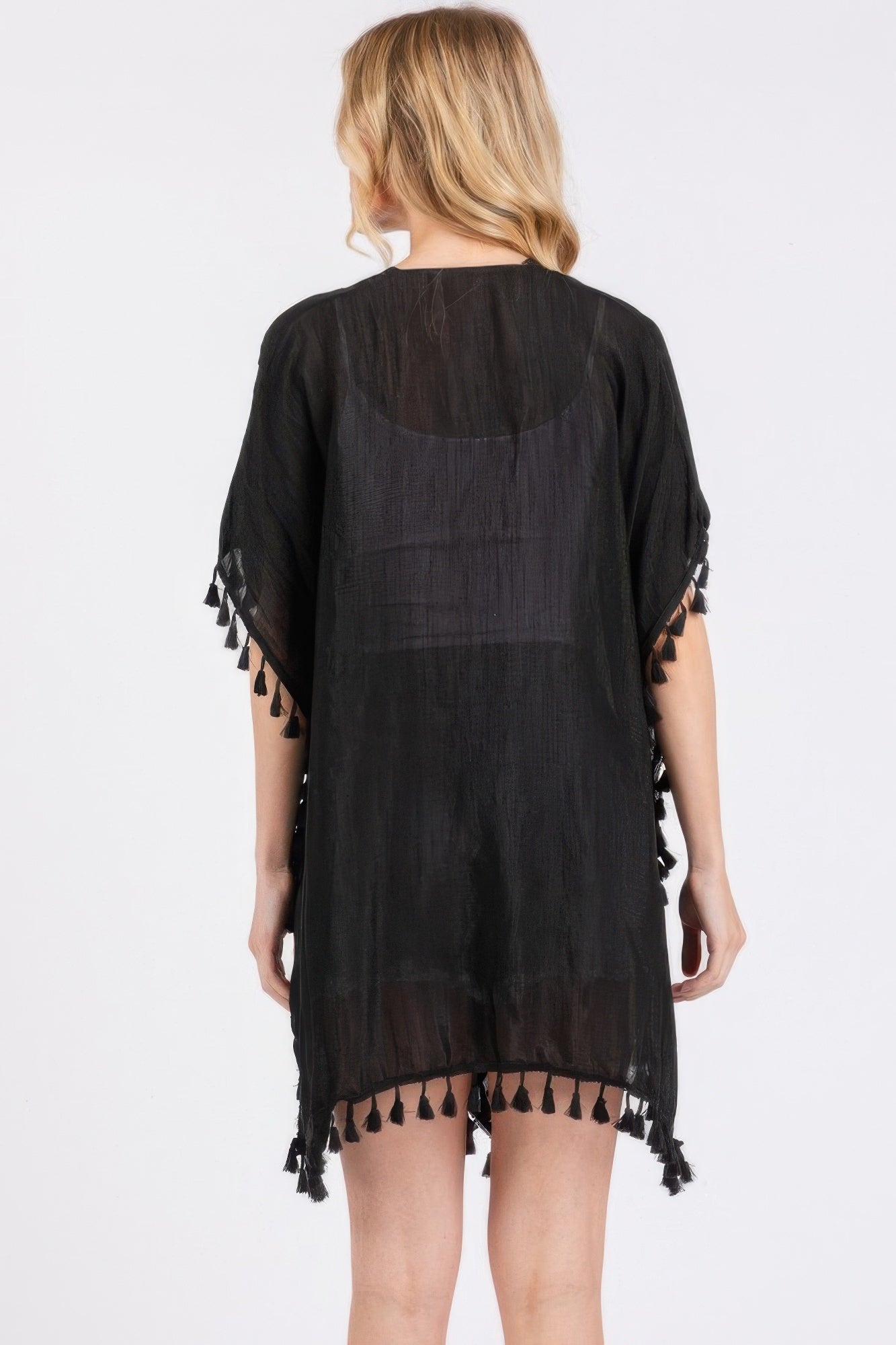 Crochet Tassel Trim Cover Up -
