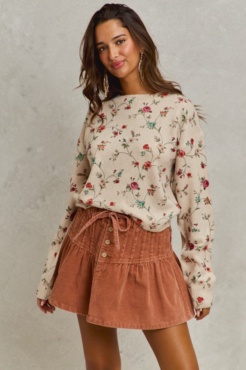 Pintuck Corduroy Mini Skirt Secondary image
