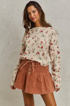 Pintuck Corduroy Mini Skirt -