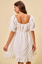 Textured Ruched Bust Mini Dress -
