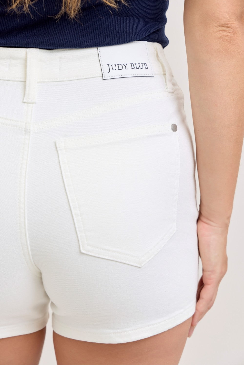 High-Rise Slim Fit Denim Shorts -