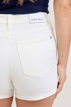 High-Rise Slim Fit Denim Shorts -
