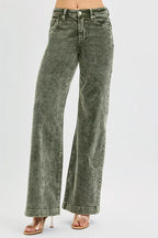 High Rise Corduroy Wide Leg Jeans -