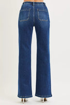 Front Lace Up Wide Leg Jeans -