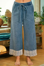 Lace Trim Wide Leg Pants -