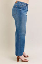 Tummy Control Wide Leg Frayed HemJeans -