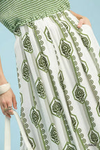 Geometric Print Wide Leg Pants -