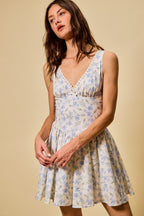Floral Fit Flare Mini Dress -