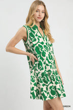 Floral Tiered Sleeveless Mini Dress -