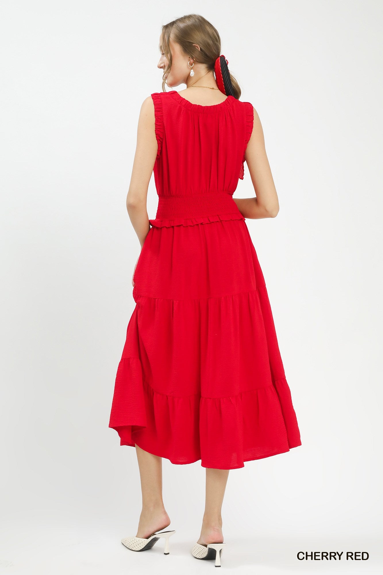 Smocked Tiered Sleeveless Dress -