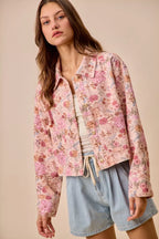 Floral Cotton Twill Barn Jacket -