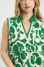 Floral Tiered Sleeveless Mini Dress -