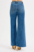 High Rise Wide Leg Denim Jeans -