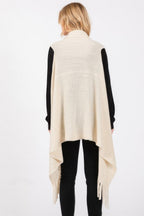 Embossed Tassel Knit Vest -