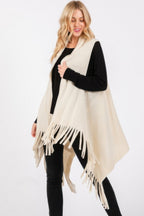 Embossed Tassel Knit Vest -