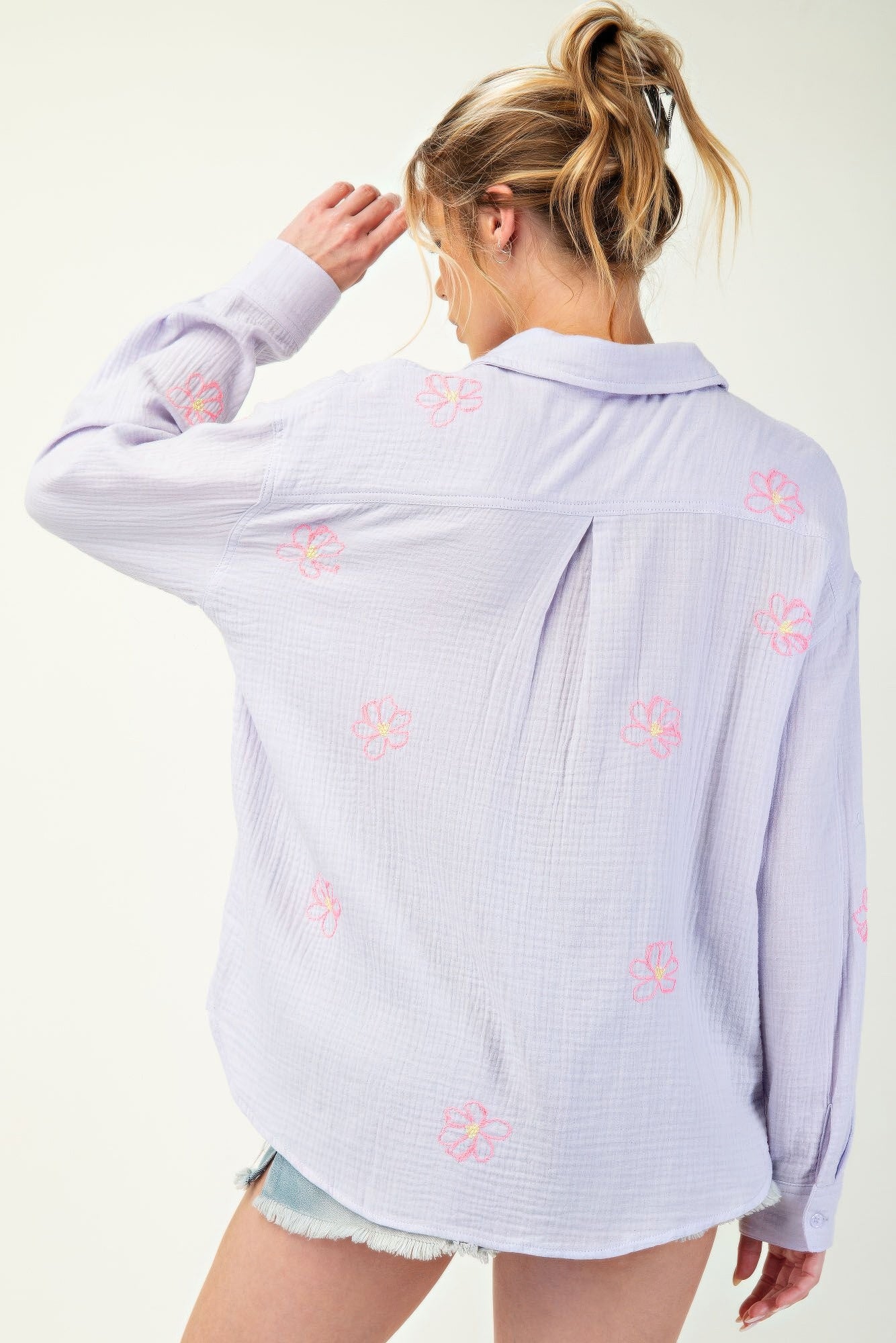 Embroidered Cotton Gauze Shirt -