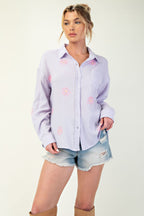 Embroidered Cotton Gauze Shirt -