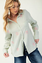 Embroidered Cotton Gauze Shirt -