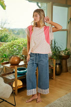 Lace Trim Wide Leg Pants -