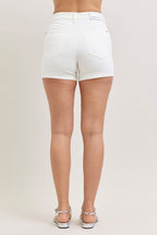 High-Rise Slim Fit Denim Shorts -