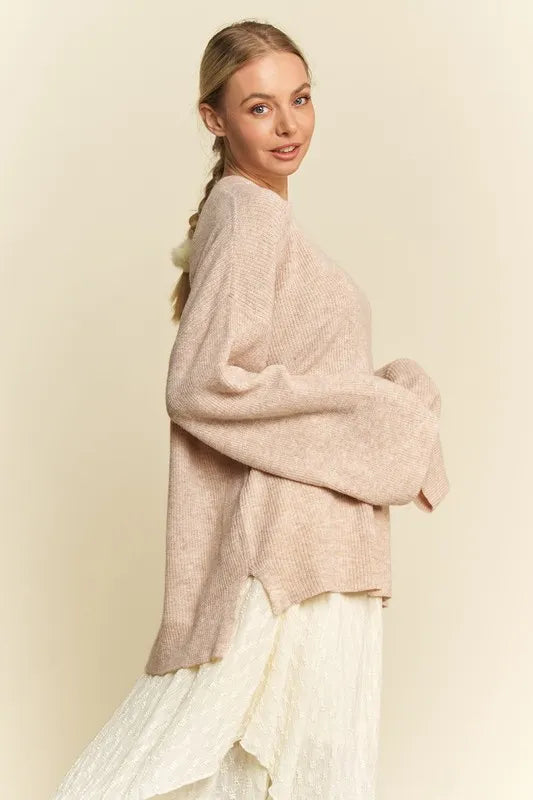 High Low Drop Shoulder Sweater -