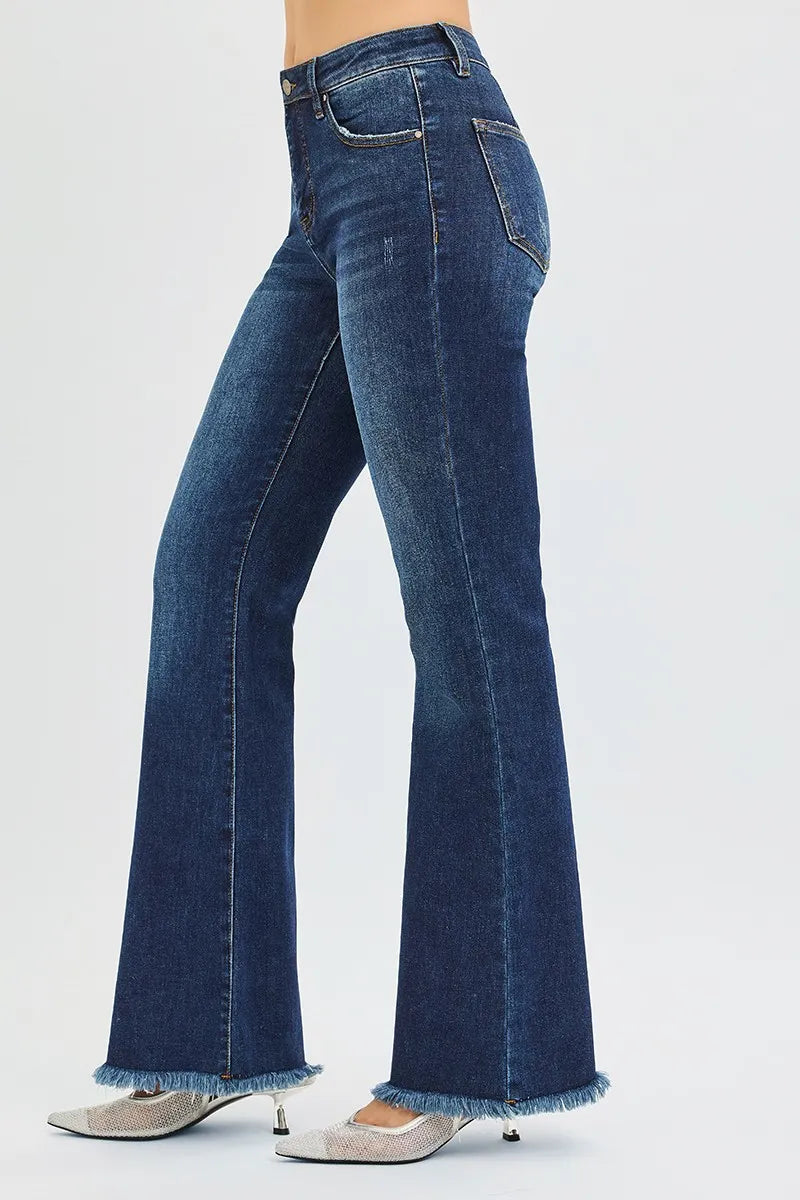 Mid Rise Tummy Control Flare Jeans -