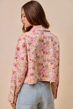 Floral Cotton Twill Barn Jacket -