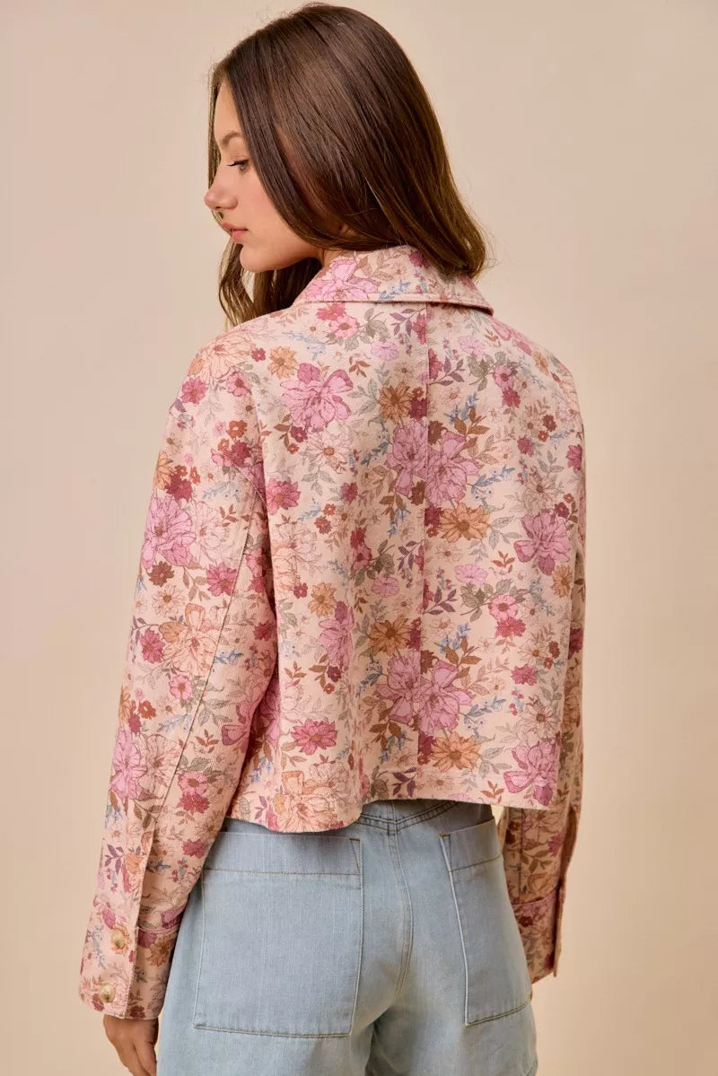 Floral Cotton Twill Barn Jacket -