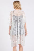 Floral Crochet Lace Tassel Cover Up -