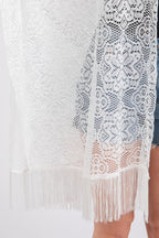 Floral Crochet Lace Tassel Cover Up -