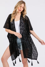 Geometric Lace Tassel Cover Up -