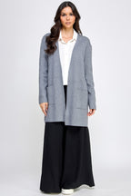 Longline Open Front Sweater Cardigan -