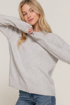 Mock Neck Seam Detail Sweater -