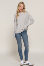 Mock Neck Seam Detail Sweater -
