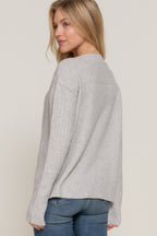 Mock Neck Seam Detail Sweater -