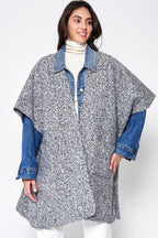 Oversized Open Front Kimono Cardigan - Gray