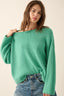 Pine Green Rib-Knit Oversized Sweater - L