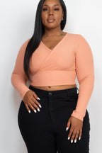 Ribbed Wrap Front Top - Sun baked