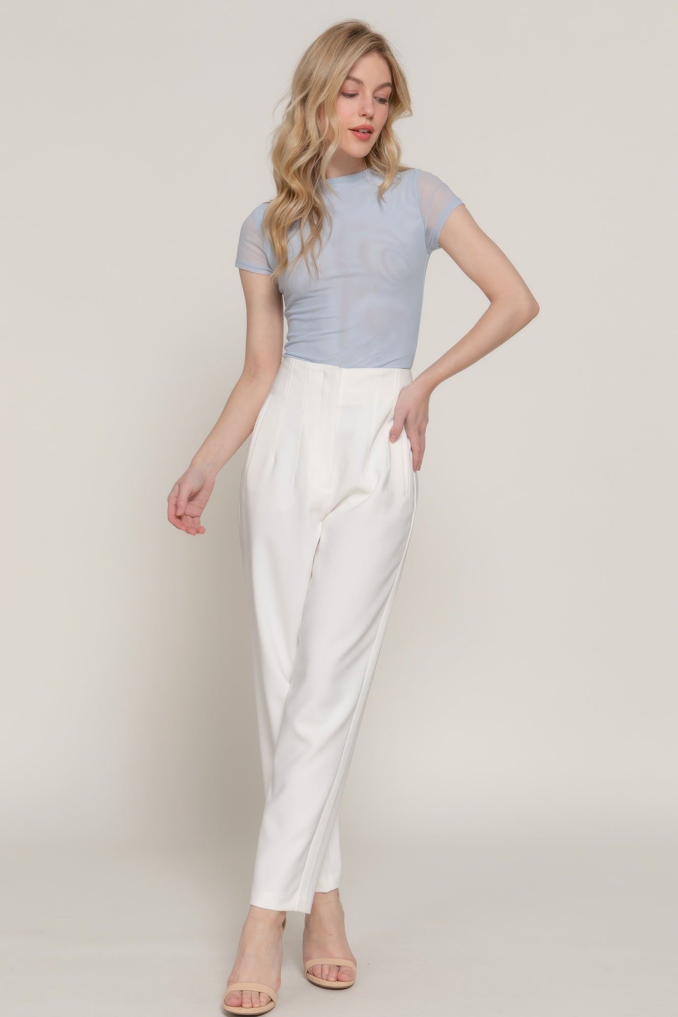 Sheer Cap Sleeve Mesh Top Secondary image