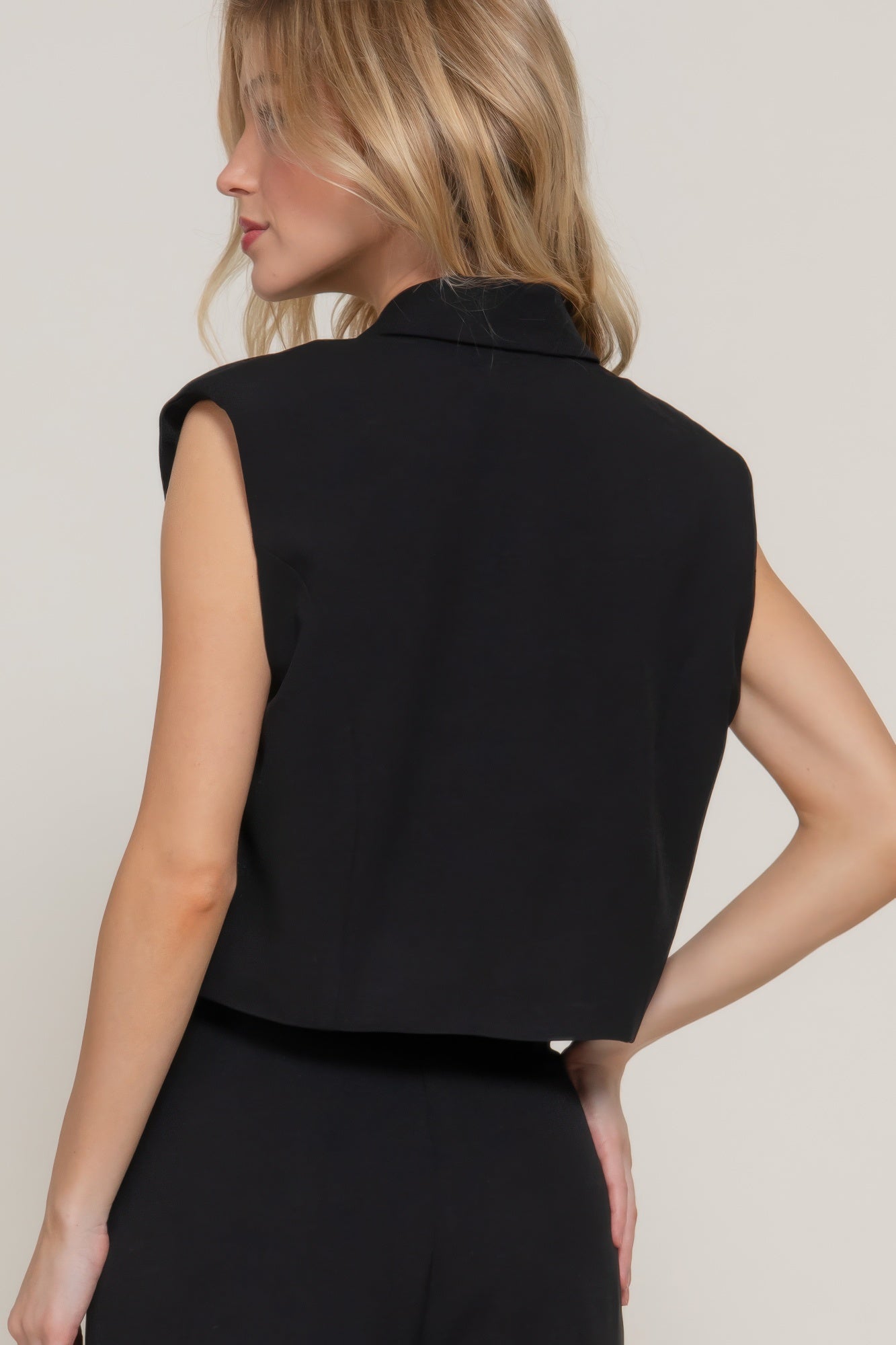 Structured Lapel Collar Vest -